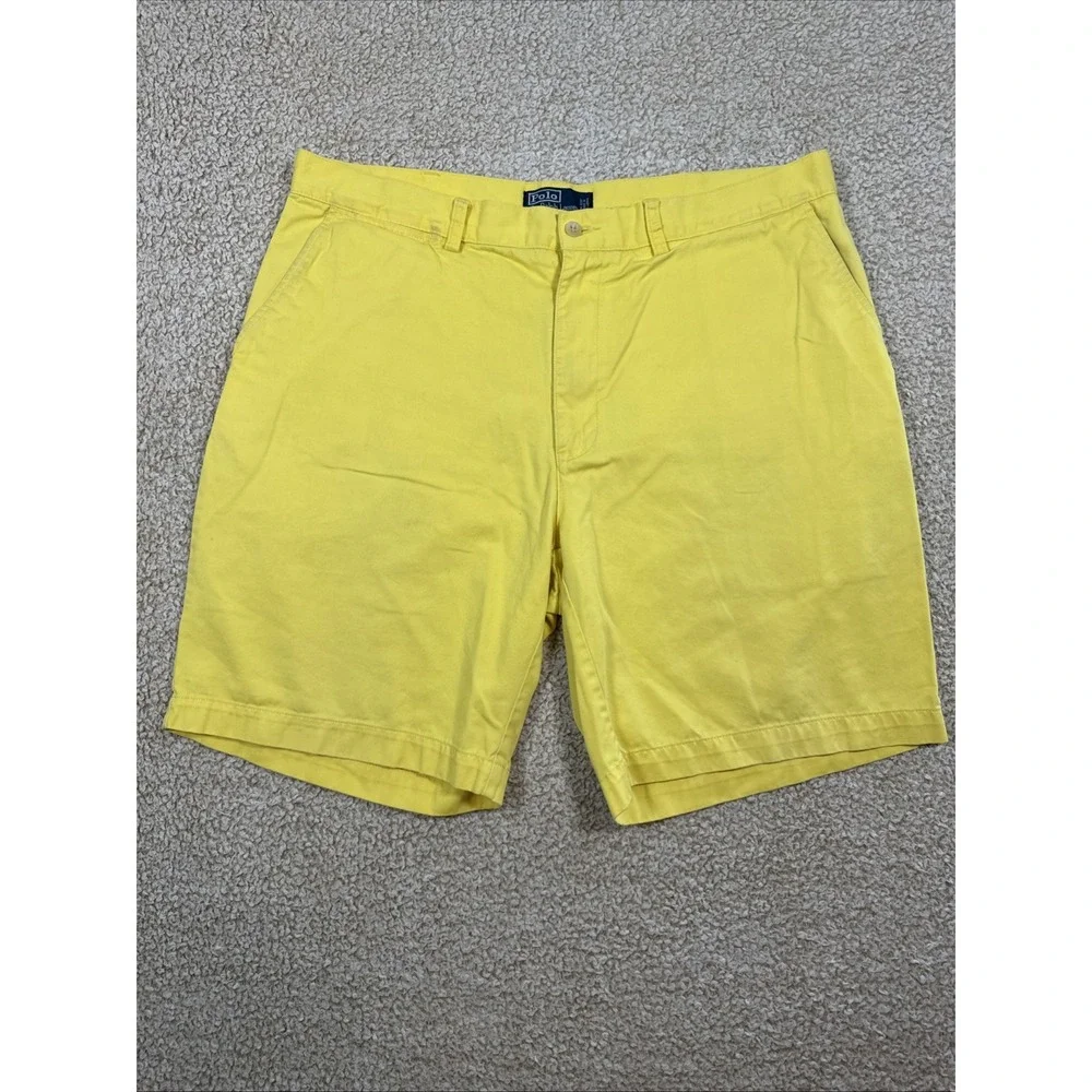 Polo Ralph Lauren Mens Shorts Size 38 Yellow Chino Classic Fit  9